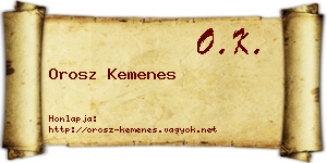Orosz Kemenes névjegykártya