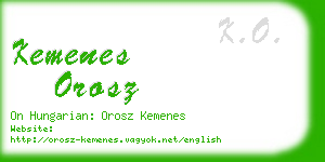 kemenes orosz business card